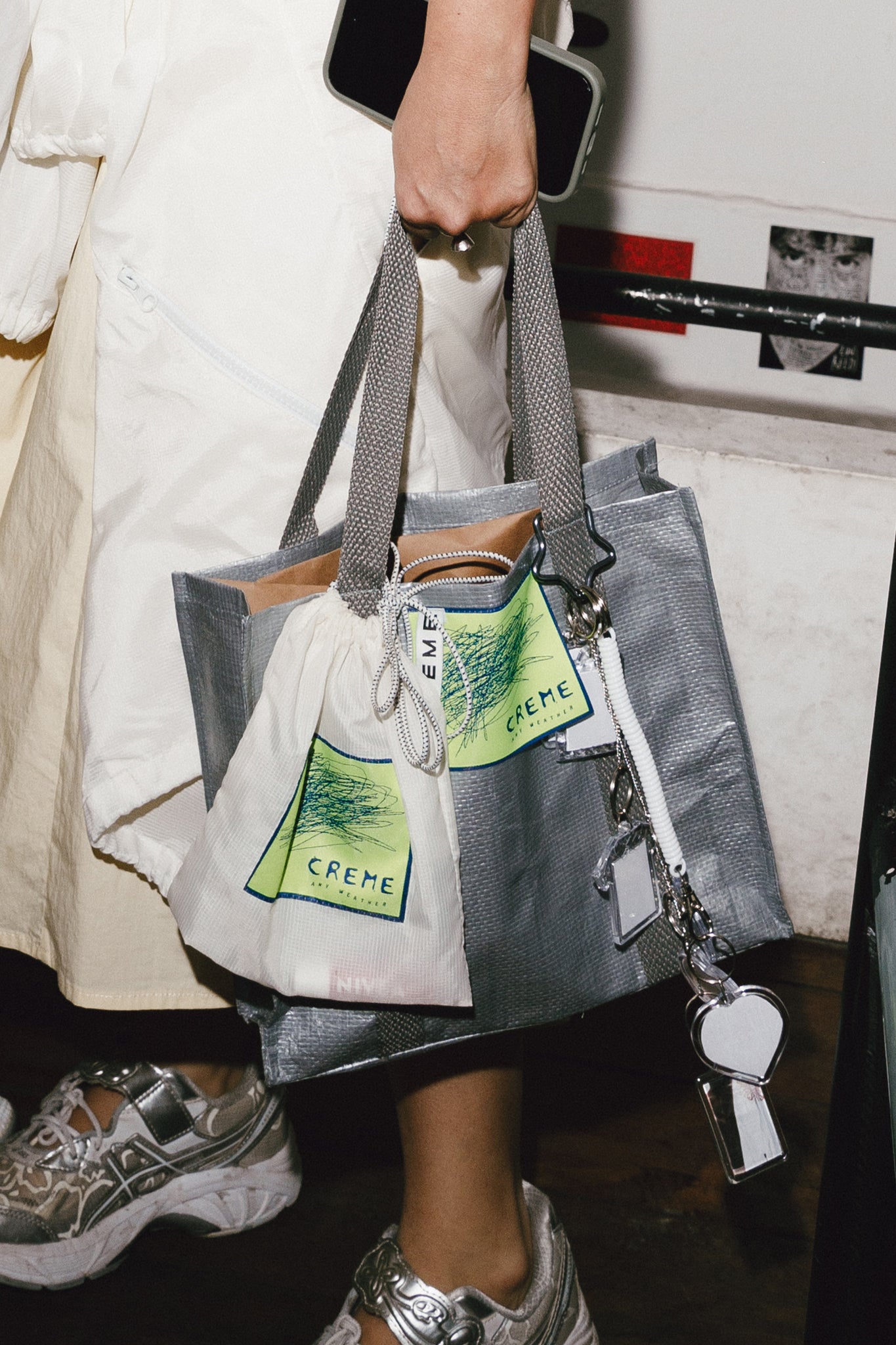 Mini Shopper Bag Silver