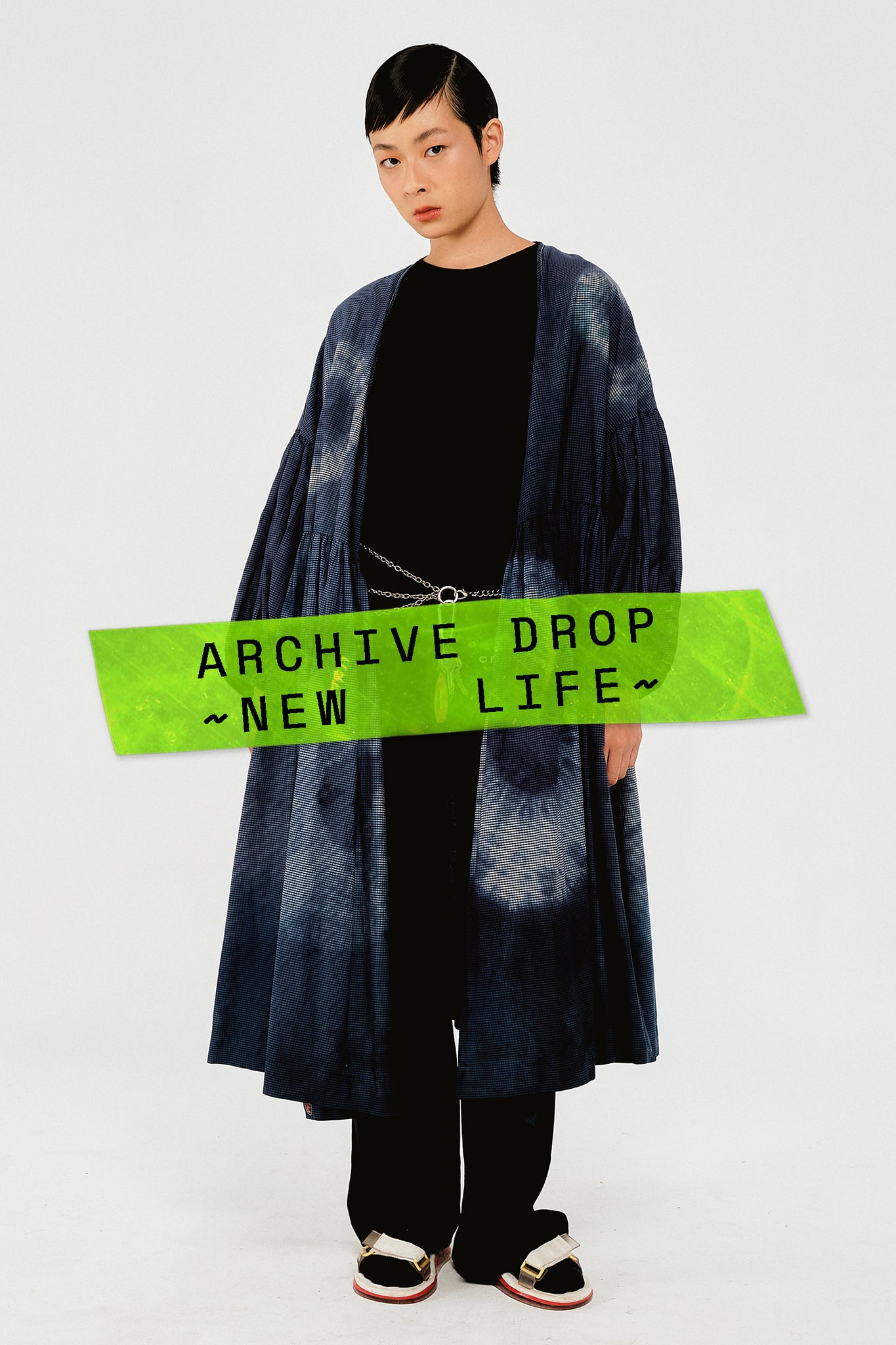 Vestido oversized Transpassado Índigo