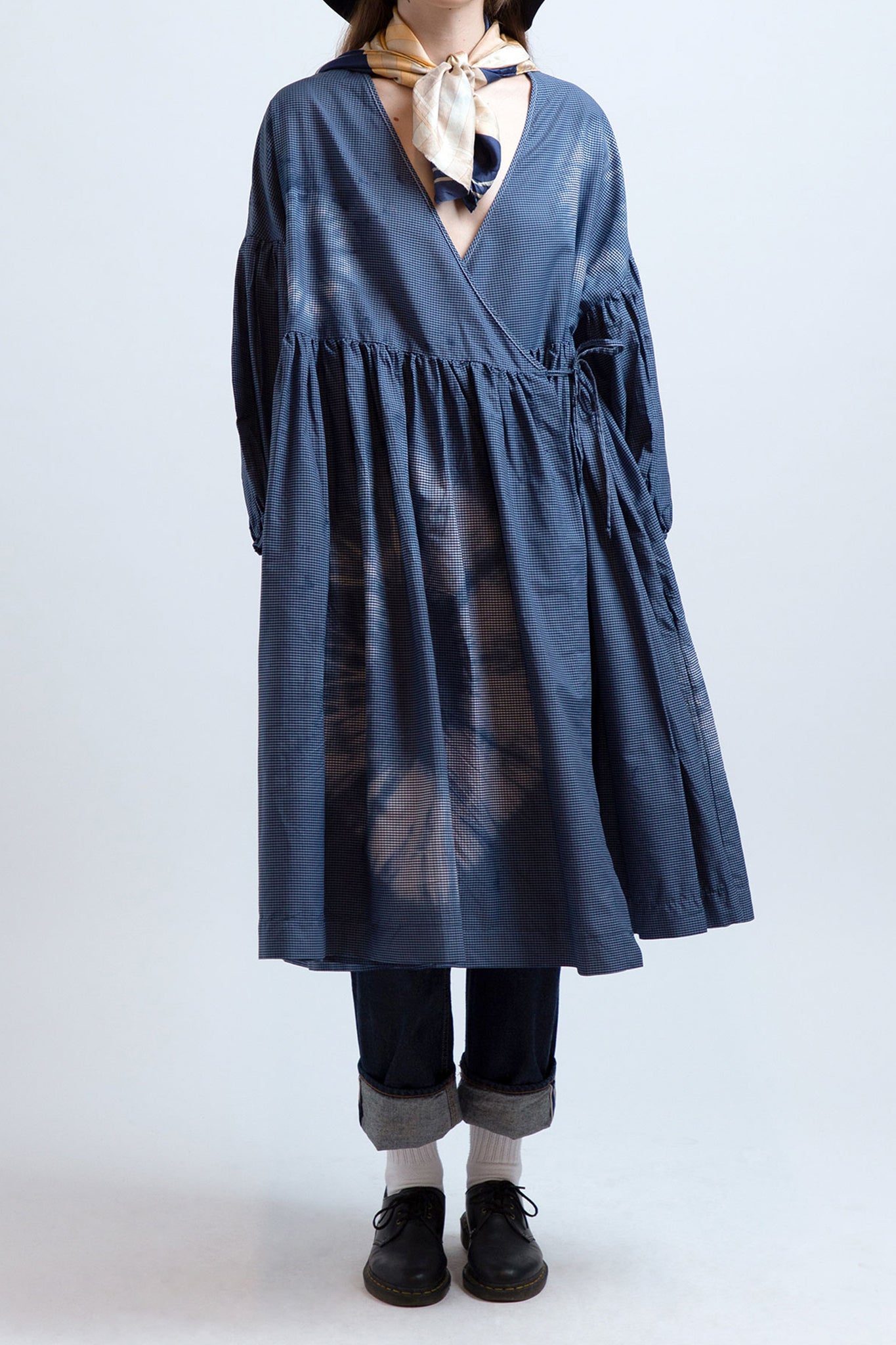 Vestido oversized Transpassado Índigo